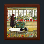 Carl Larsson - Flowers on a Windowsill, Gift Box<br><div class="desc">Flowers on a Windowsill, famous fine art painting by Swedish artist Carl Larsson</div>