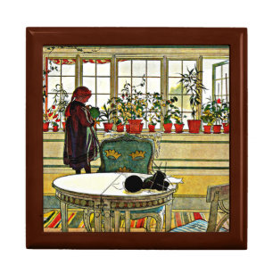 Carl Larsson - Flowers on a Windowsill, Gift Box