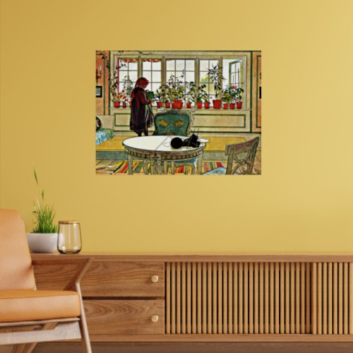 Carl Larsson _ Flowers on a Windowsill Poster