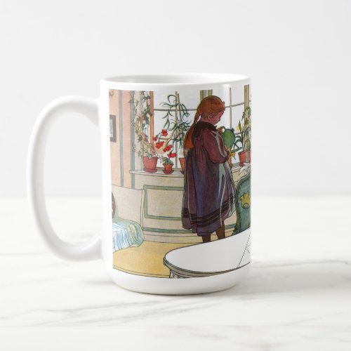 Carl Larsson _ Flowers On The Windowsill Coffee Mug