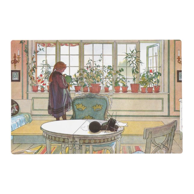 Carl Larsson - Flowers On The Windowsill Placemat (Front)