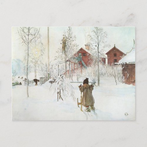 Carl Larsson  Front Yard and the Wash House Postcard