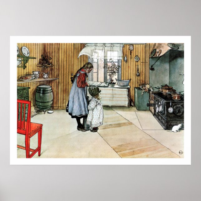 Carl Larsson In the Kitchen Fine Art Print (Front)
