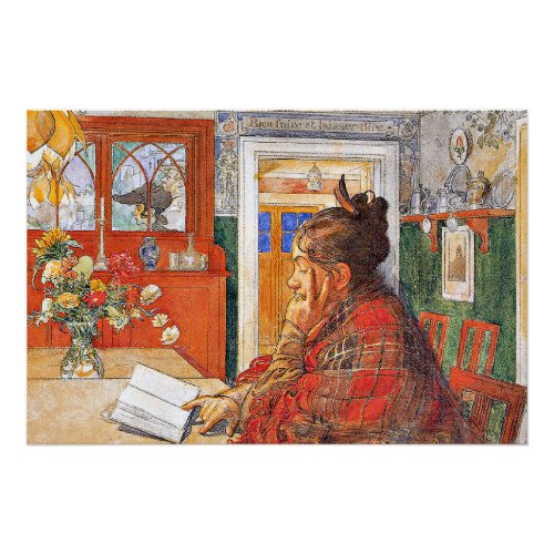 Carl Larsson _ Karin Reading Poster