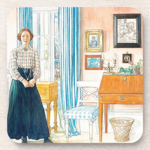 Carl Larsson Lady Family Home Coaster