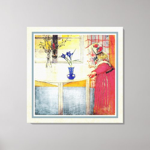 Carl Larsson Lilianna and the Crocus Canvas Print