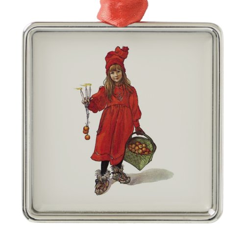 Carl Larsson Little Swedish Girl: Brita as Iduna Metal Ornament