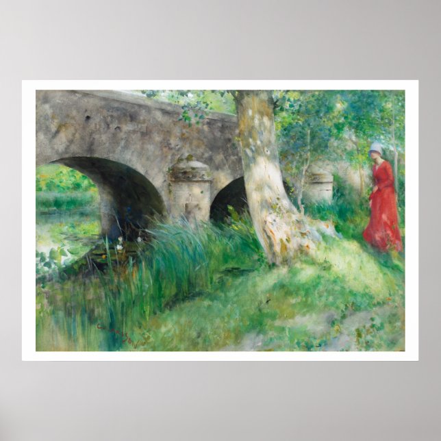 Carl Larsson Medieval Bridge at Gretz Print Poster (Front)