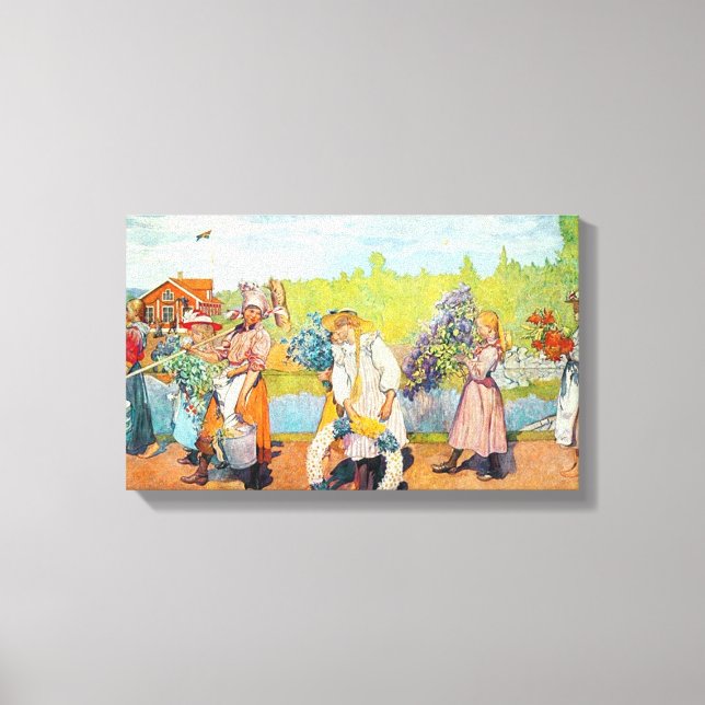 Carl Larsson Outside Summer Winds Are Blowing Canvas Print (Front)