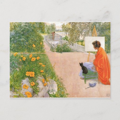 Carl Larsson painting Bridge Postcard
