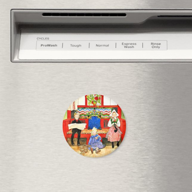 Carl Larsson - Papa, Mama, Child, fine art Magnet (In Situ (Dishwasher))