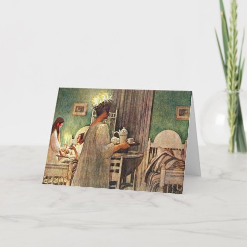 Carl Larsson St Lucia Day Christmas in Sweden Holiday Card