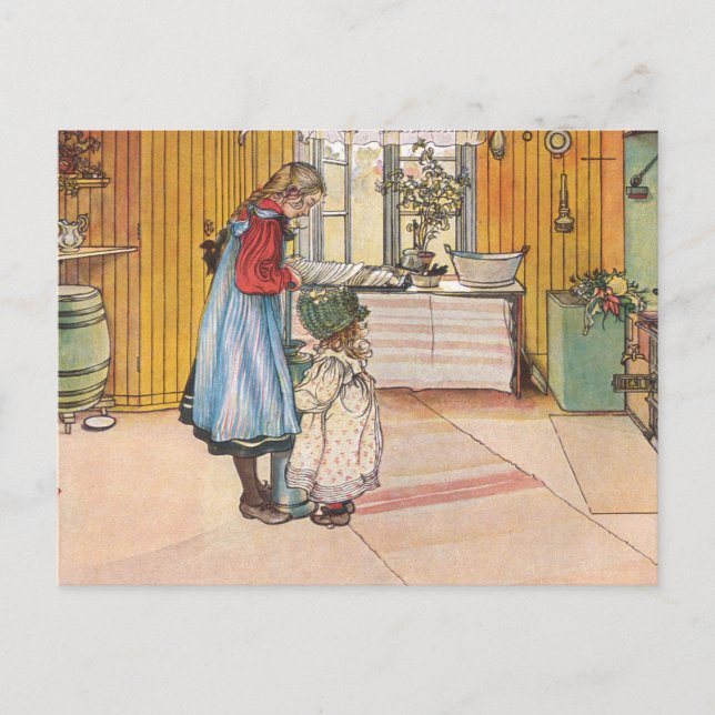 Carl Larsson - The Kitchen 1898 Postcard (Front)