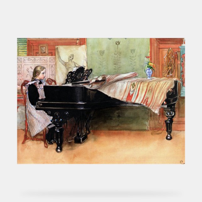 Carl Larsson's artwork, Playing Scales, Acrylic Sign (Front)