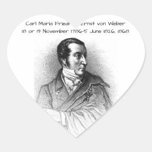 Carl Maria Friedrich Ernst von Weber 1868 Heart Sticker