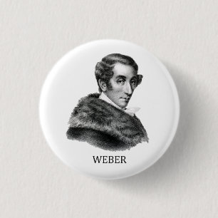 Carl Maria von Weber, black Pinback Button
