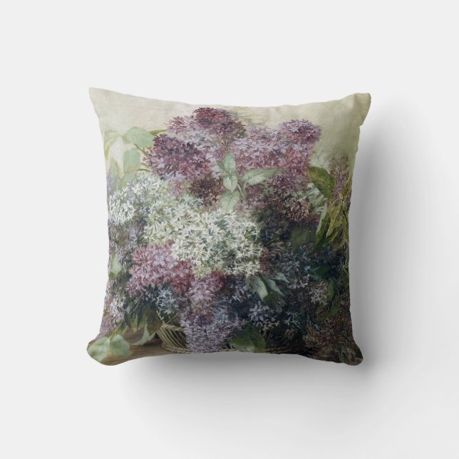 Carl Massmann Basket with Lilac Throw Pillow (Front)