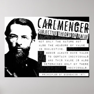 Carl Menger Austrian School Libertarian Free Marke Poster
