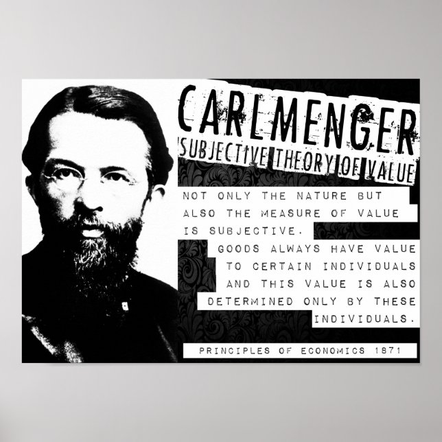 Carl Menger Austrian School Libertarian Free Marke Poster (Front)
