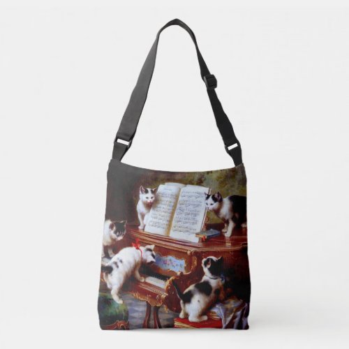 Carl Reichert Kittens Playing Piano Crossbody Bag