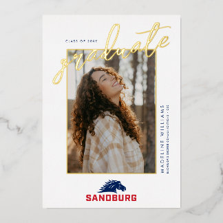 Carl Sandburg College Graduation Foil Invitation