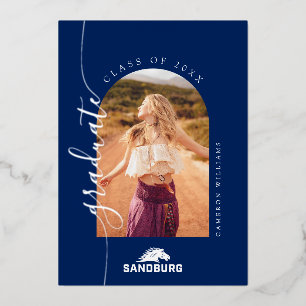 Carl Sandburg College Graduation Foil Invitation