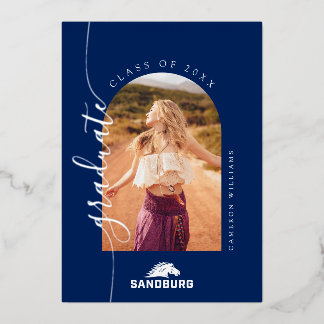 Carl Sandburg College Graduation Foil Invitation