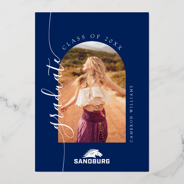 Carl Sandburg College Graduation Foil Invitation (Front)