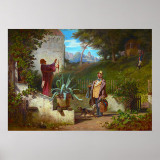 Carl Spitzweg - Die Jugendfreunde - Deutsche Poster