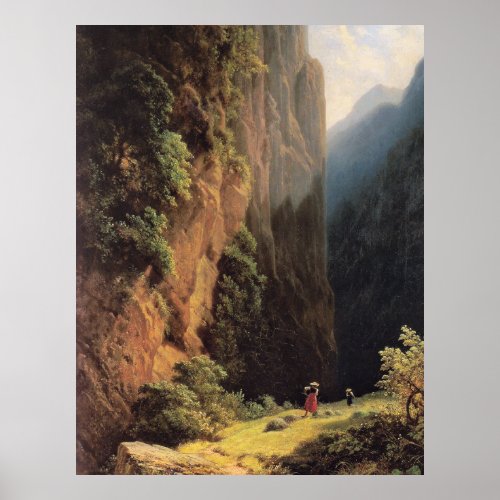 Carl Spitzweg _ Mäherinnen im Gebirge Poster