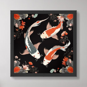 CARLA collection Modern Japanese Koi Framed Art