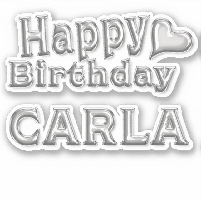 Carla Happy Birthday silver Sticker (Front)