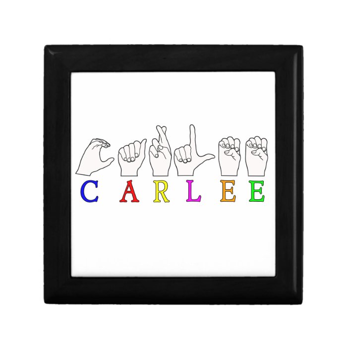 CARLEE NAME SIGN ASL FINGERSPELLED JEWELRY BOX