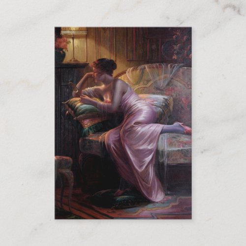 Carlier: Elegant Lady with Mirror Business Card Template
