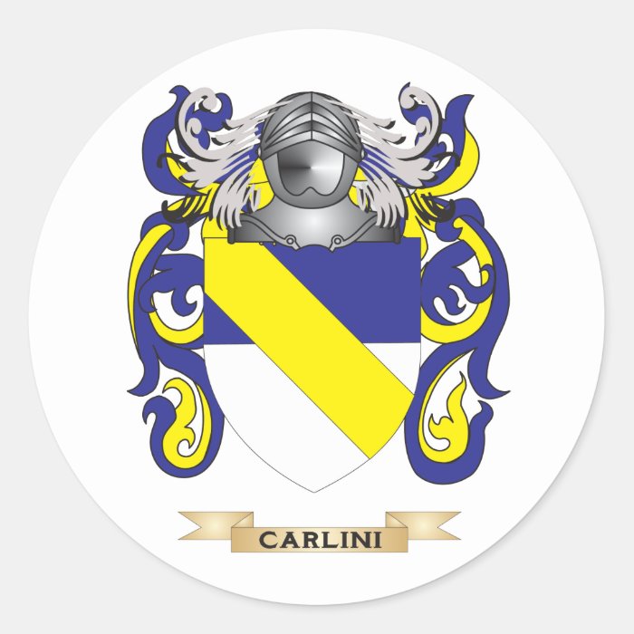 Carlini Coat of Arms (Family Crest) Round Sticker