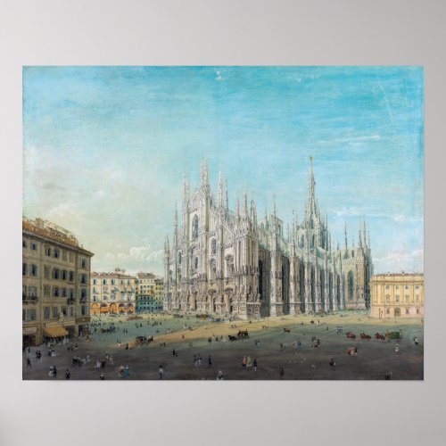 Carlo Bossoli Piazza del Duomo Milan Poster