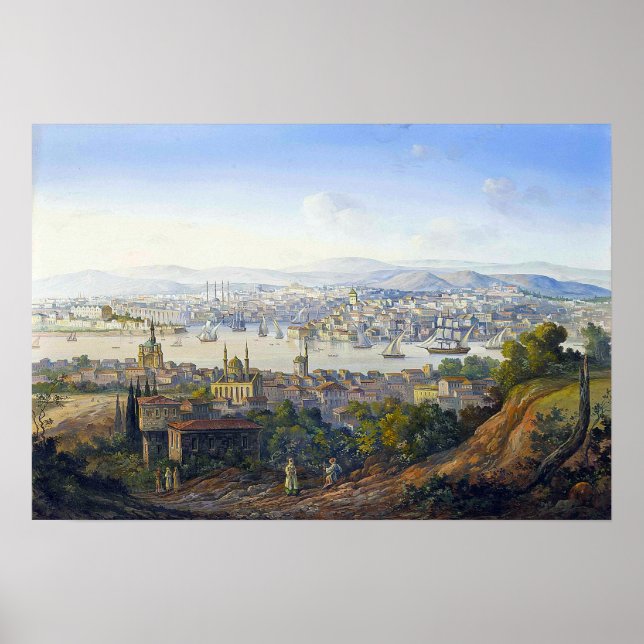 Carlo Bossoli Turks Overlooking Istanbul Poster (Front)