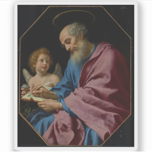 Carlo Dolci - Saint Matthew Writing His Gospel Sticker (Front)