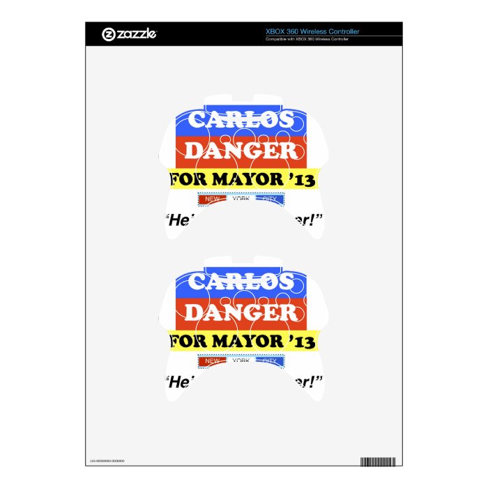 Carlos Danger For NYC Mayor He's A Real Weiner Xbox 360 Controller Skin