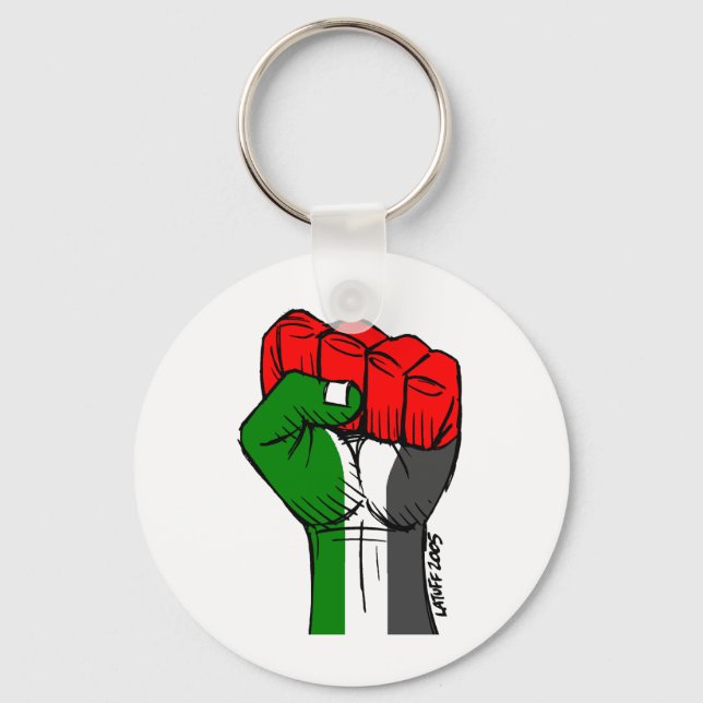 Carlos Latuff's Palestinian Fist Keychain (Front)