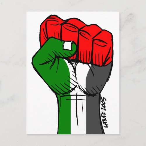Carlos Latuffs Palestinian Fist Postcard