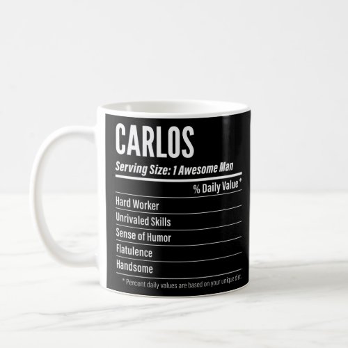 Carlos  Nutritional Facts Serving Size Calories  Coffee Mug