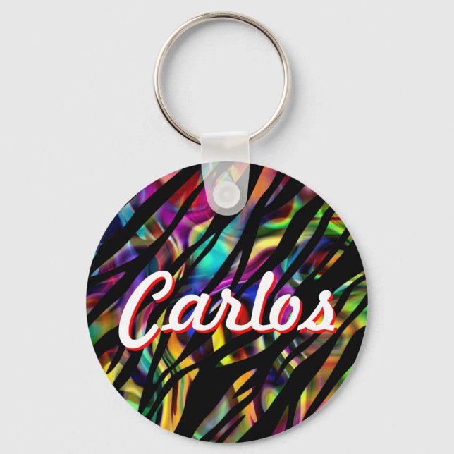 Carlos Personalized Colorful Keychain (Front)
