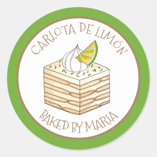 Carlota de Limn Mexican Cake Baked By Homemade Classic Round Sticker