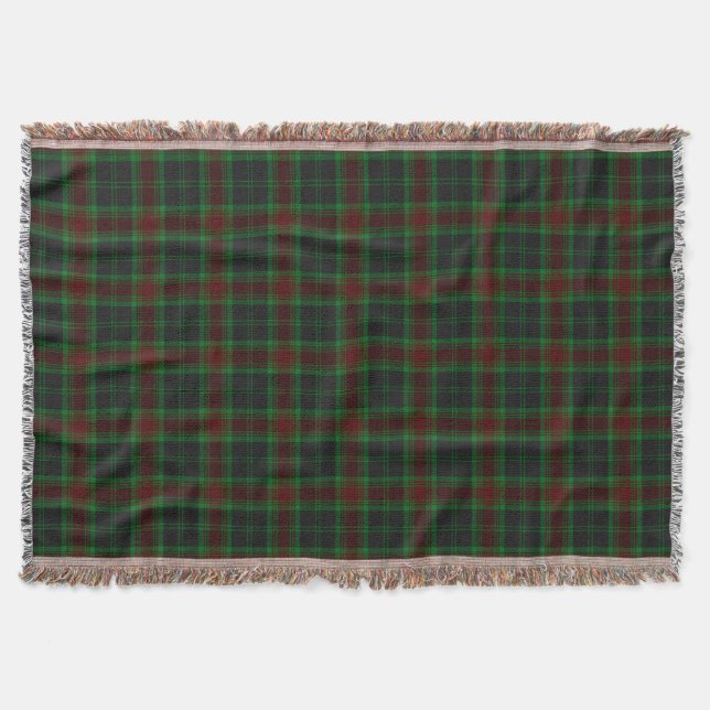 Carlow County Irish Tartan Throw Blanket (Front)