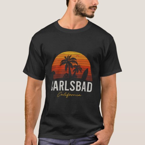Carlsbad Beach California Palms Vacation Trip Surf T_Shirt