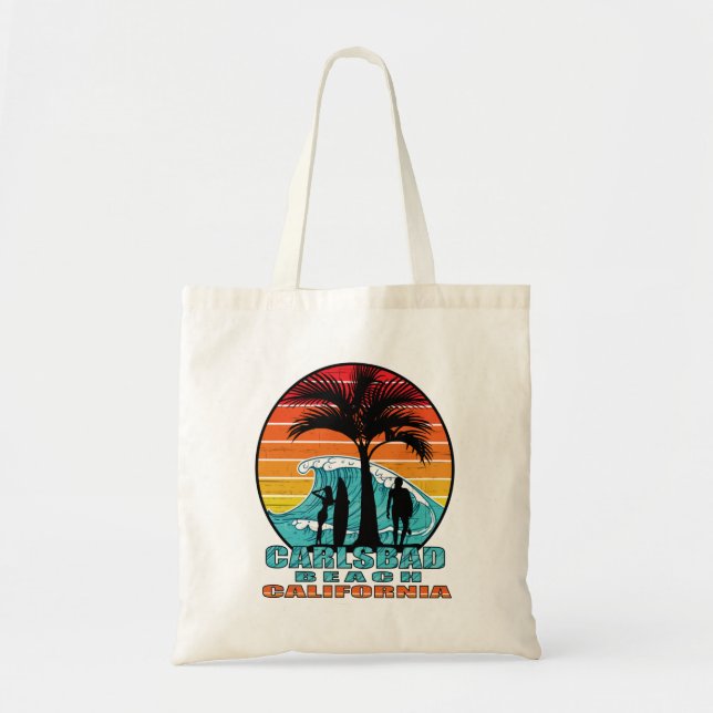 Carlsbad Beach California Surfers Tote Bag (Front)