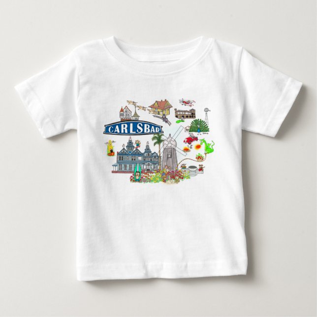 Carlsbad Beach City Fun Baby T-Shirt (Front)