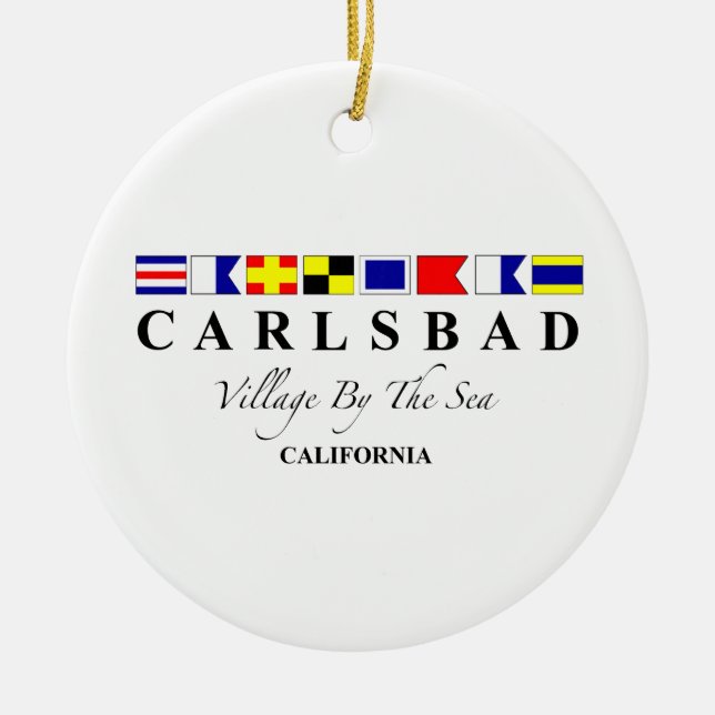 Carlsbad CA - Village By The Sea Ceramic Ornament (Front)