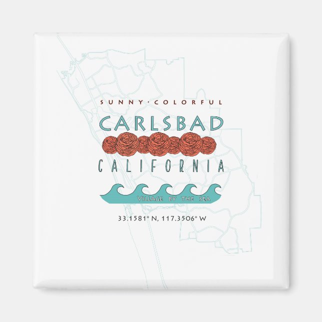 Carlsbad Califonia Design Magnet (Front)
